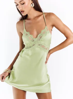 Treasure Mini Dress Sage Odor Resistant Finish