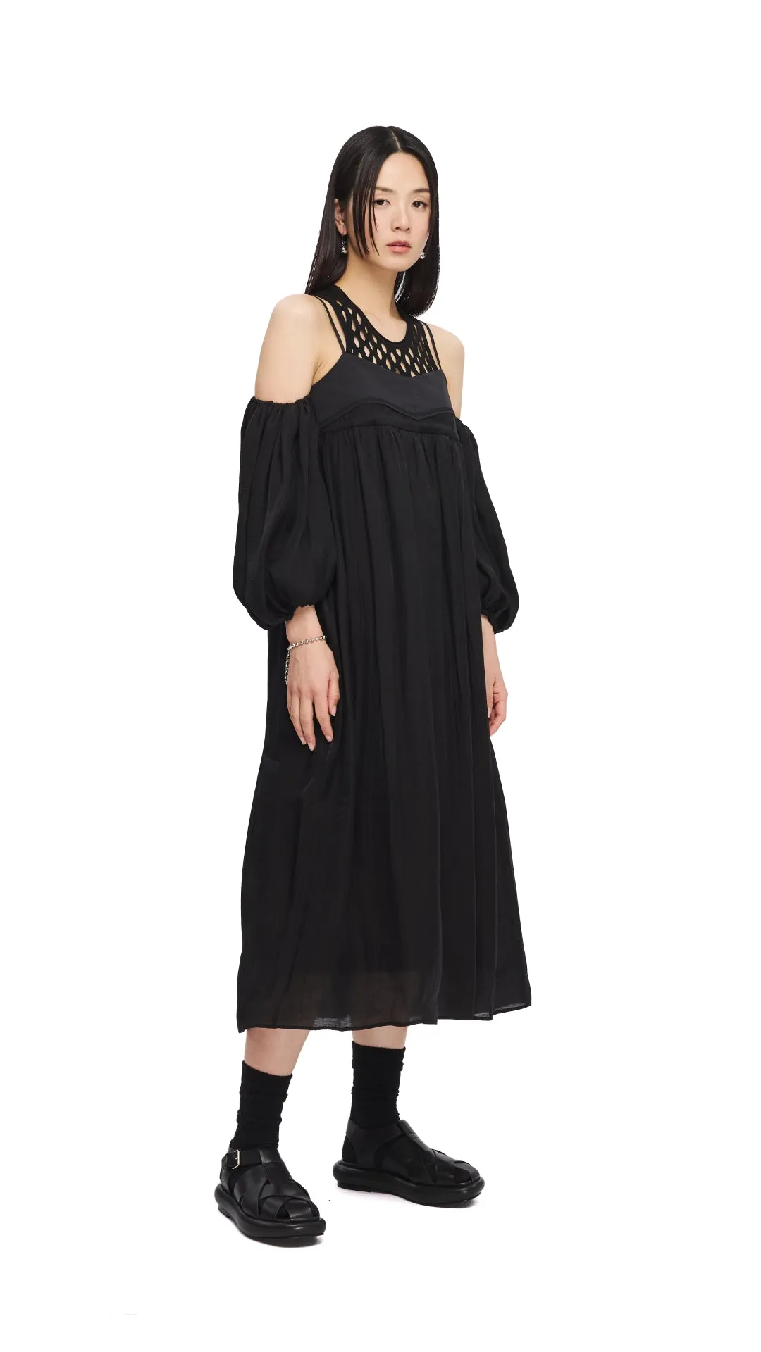 SmoothEdgeTrim Cold Shoulder Dress