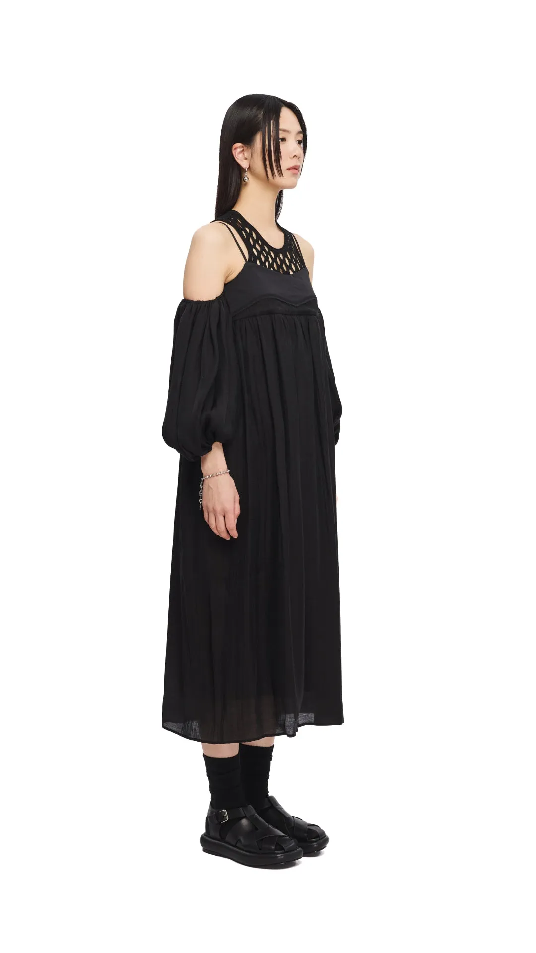 Breathable Material Cold Shoulder Dress