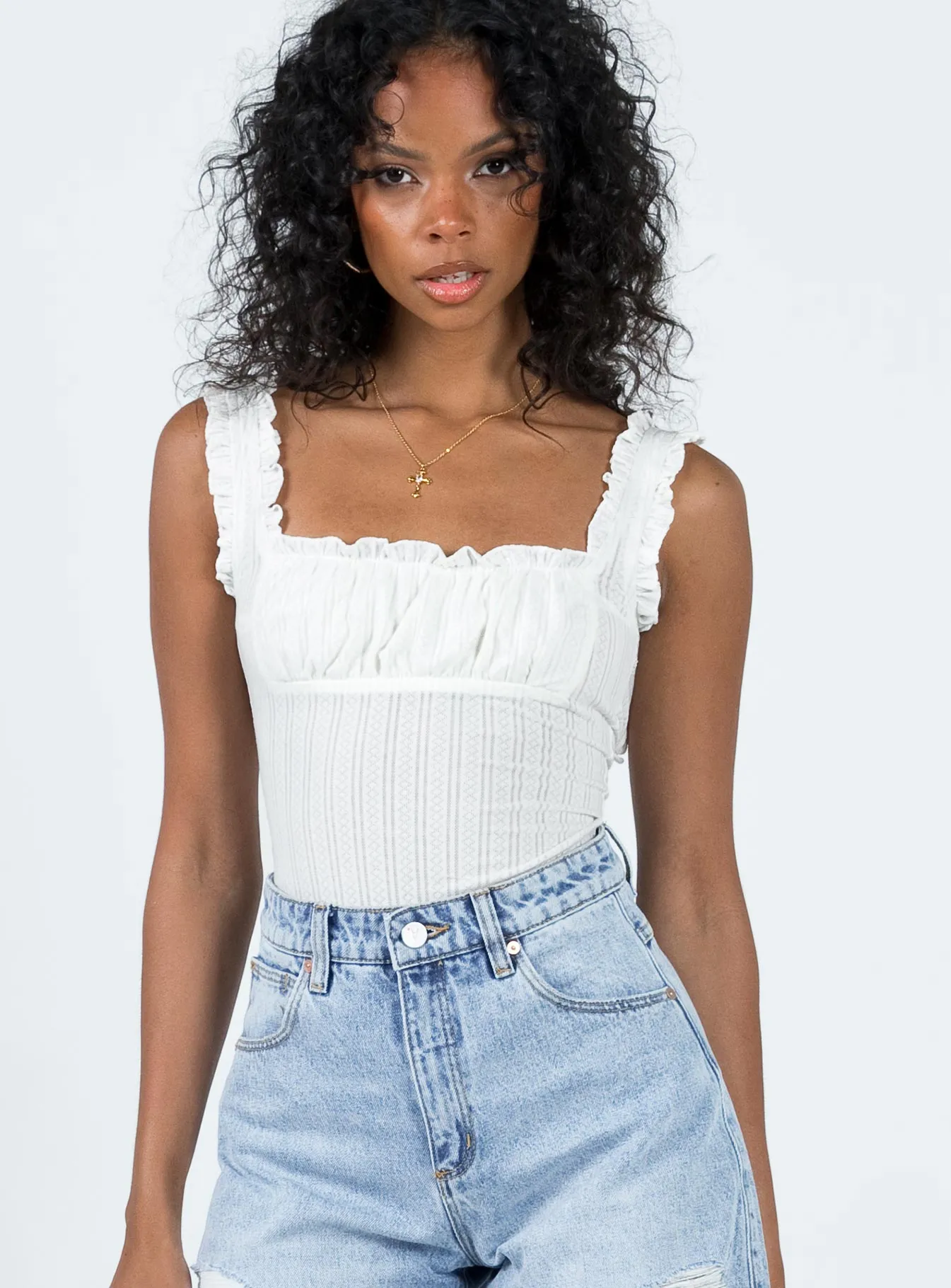 Farrand Pointelle Bodysuit Ivory Date New Yoga Youth