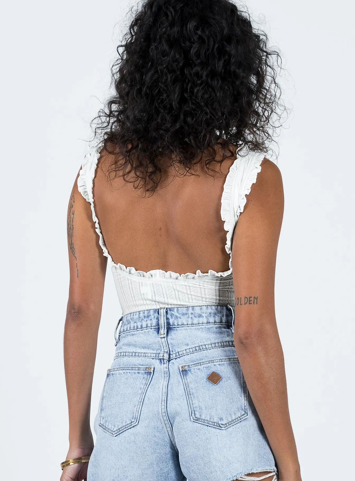 Farrand Pointelle Bodysuit Ivory Fine Weekend