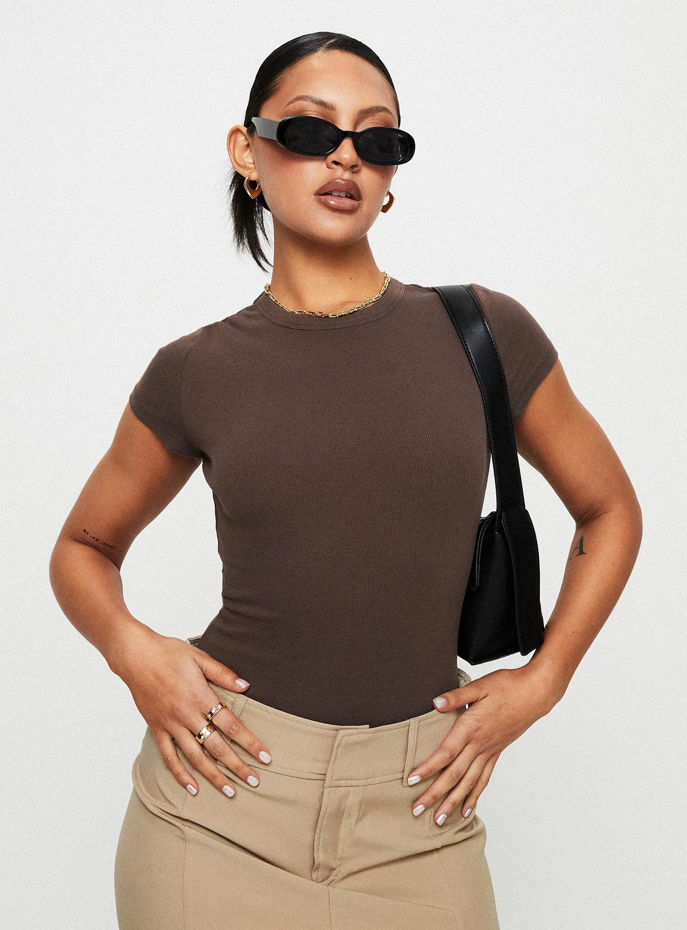 Harlea Bodysuit Brown Breathable New Luxury Teen