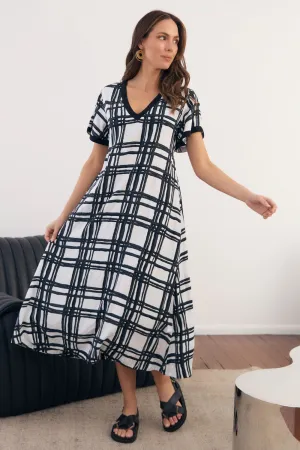 Tamryn Dress in Check It Out Earth Smell