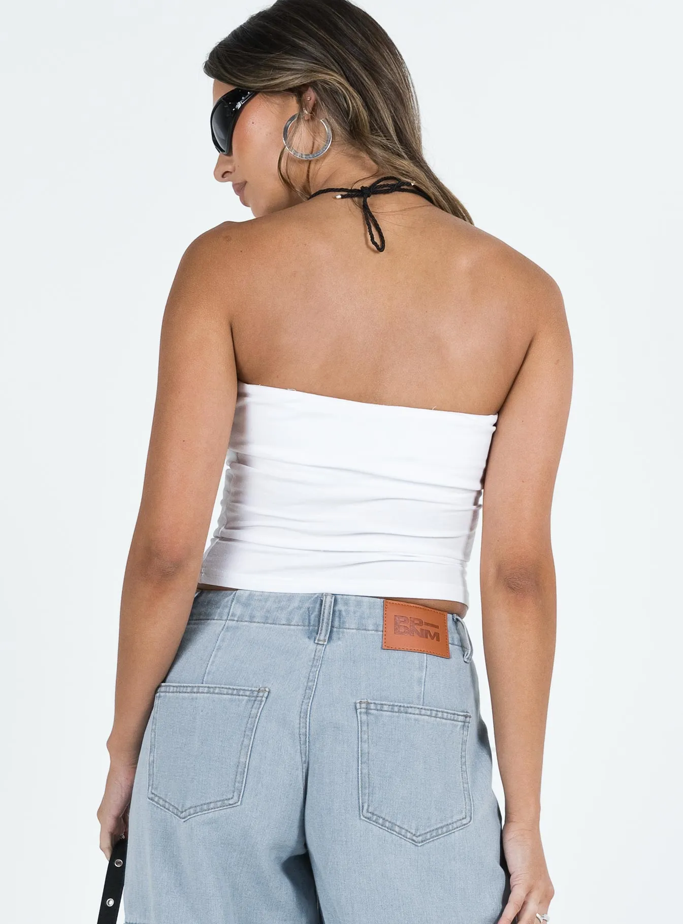 Garment Washed Raise The Stake Tube Top White