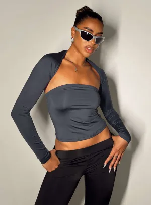 StretchTechnology Stretchable Waistband Deandra Top Navy
