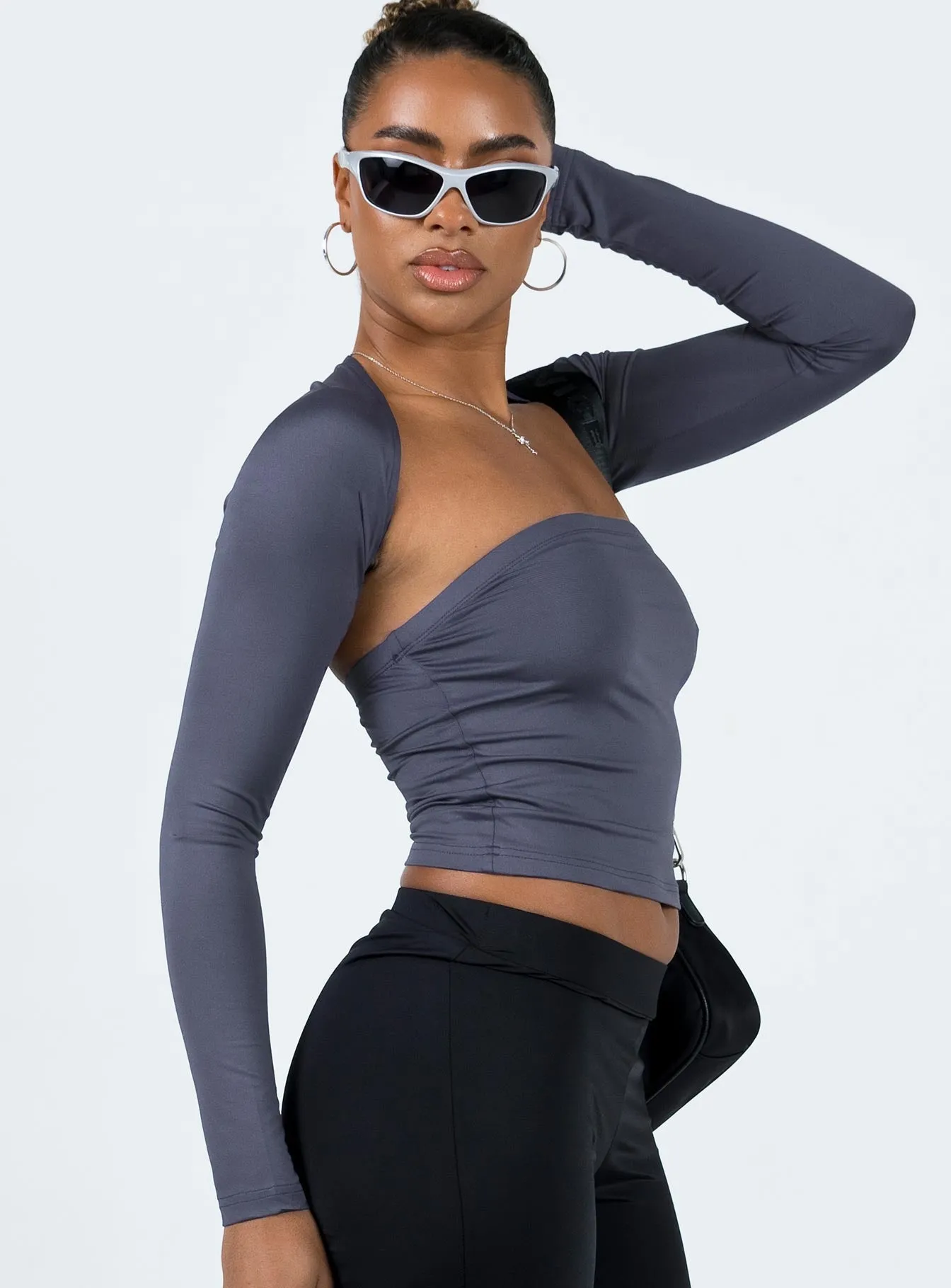 Deandra Top Navy WrinkleResistantWeave PreWashed