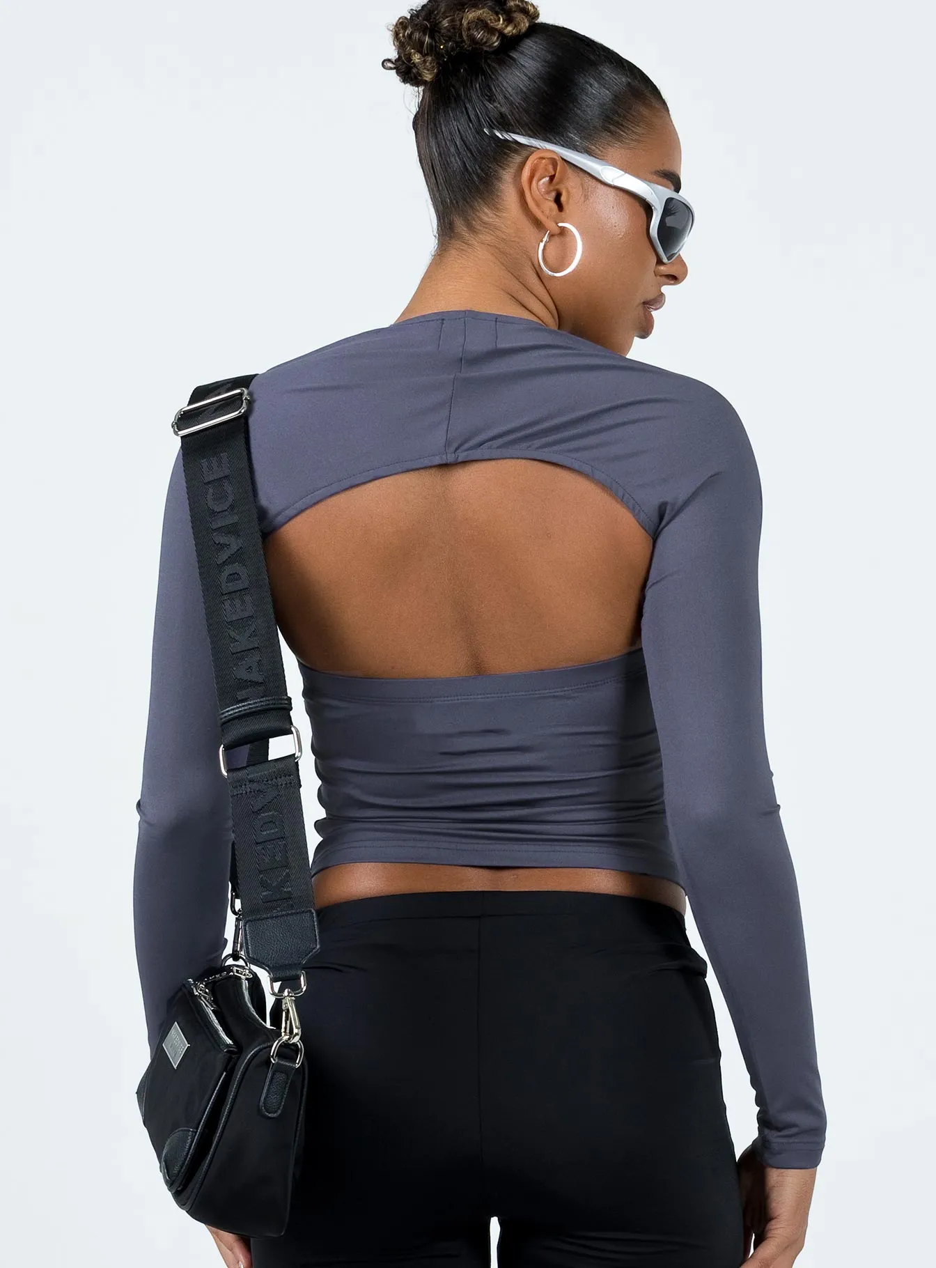 Deandra Top Navy Flexible Cuffs