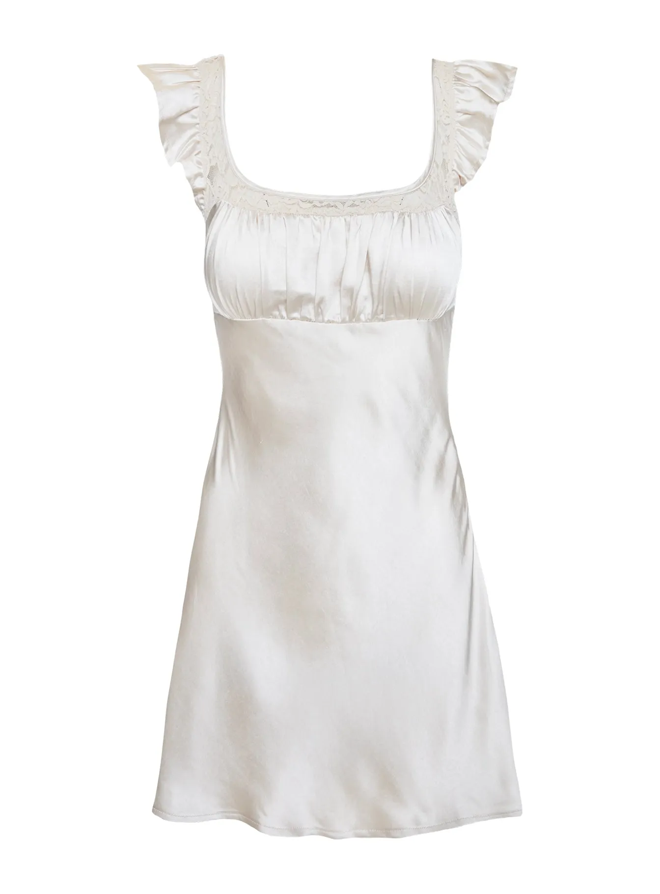 Hot Beat Ever After Mini Dress Cream