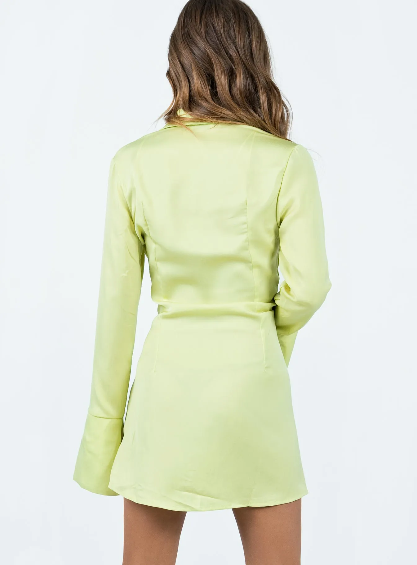 Posy Long Sleeve Mini Dress Green Pop Star Flash Edge
