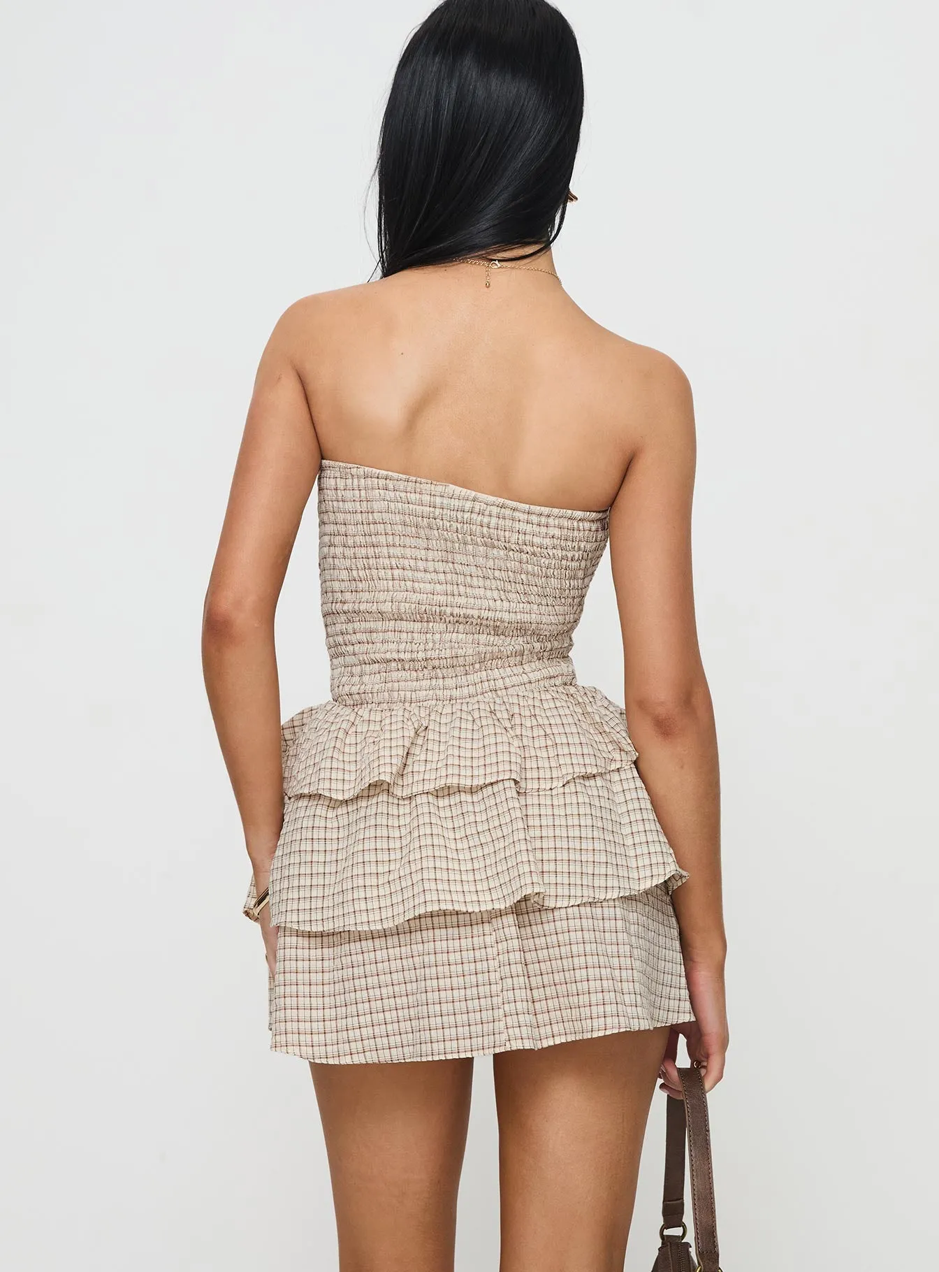 Sunkiss Frill Mini Dress Check Playful Fashion