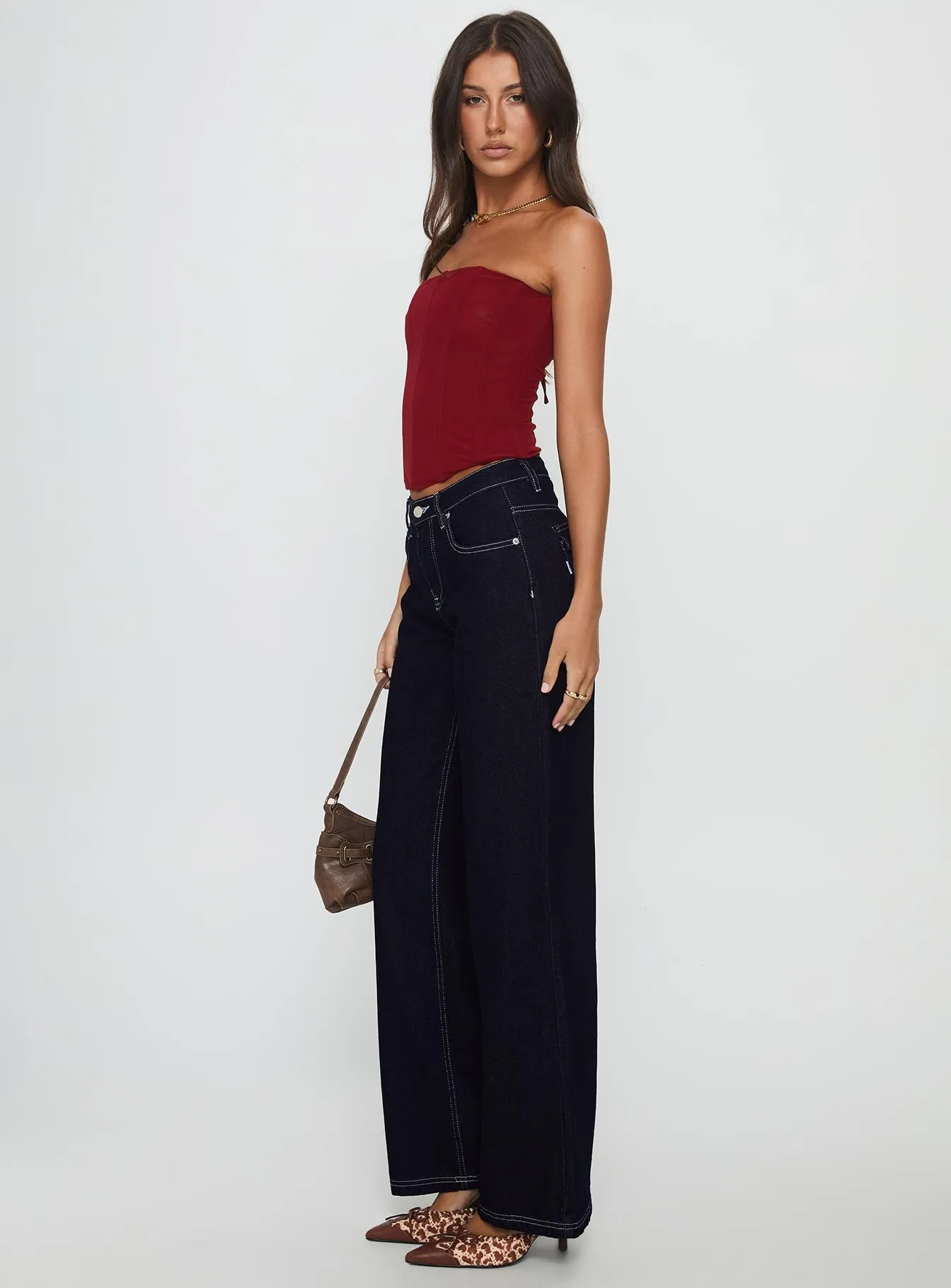 Spring Mood Outdoor Enthusiast Formal Smart Casual Everlong Mid Rise Straight Leg Jeans Indigo Wash