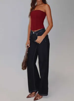 Everlong Mid Rise Straight Leg Jeans Indigo Wash Clean Vibe