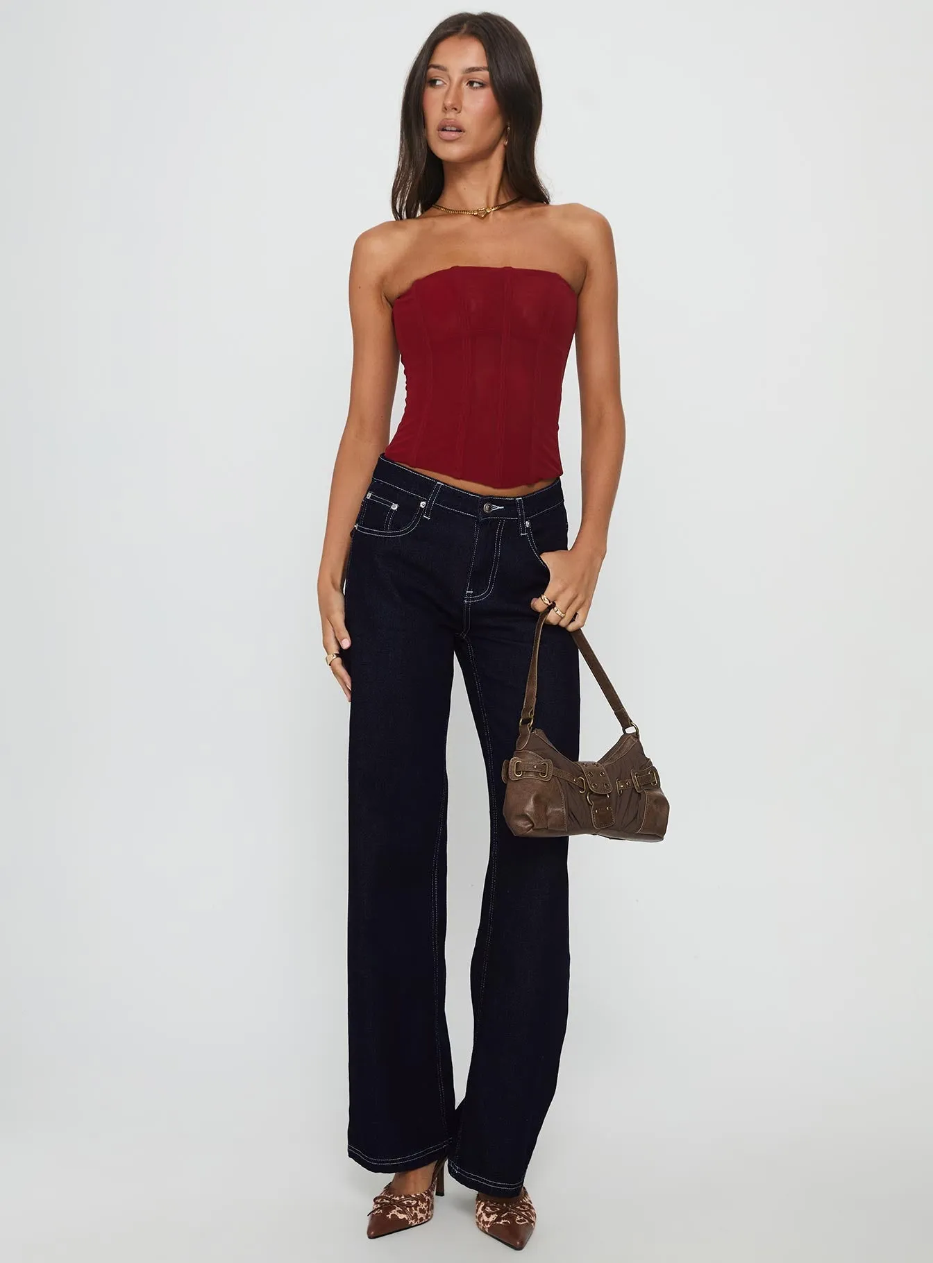 Outfit Vibe Everlong Mid Rise Straight Leg Jeans Indigo Wash