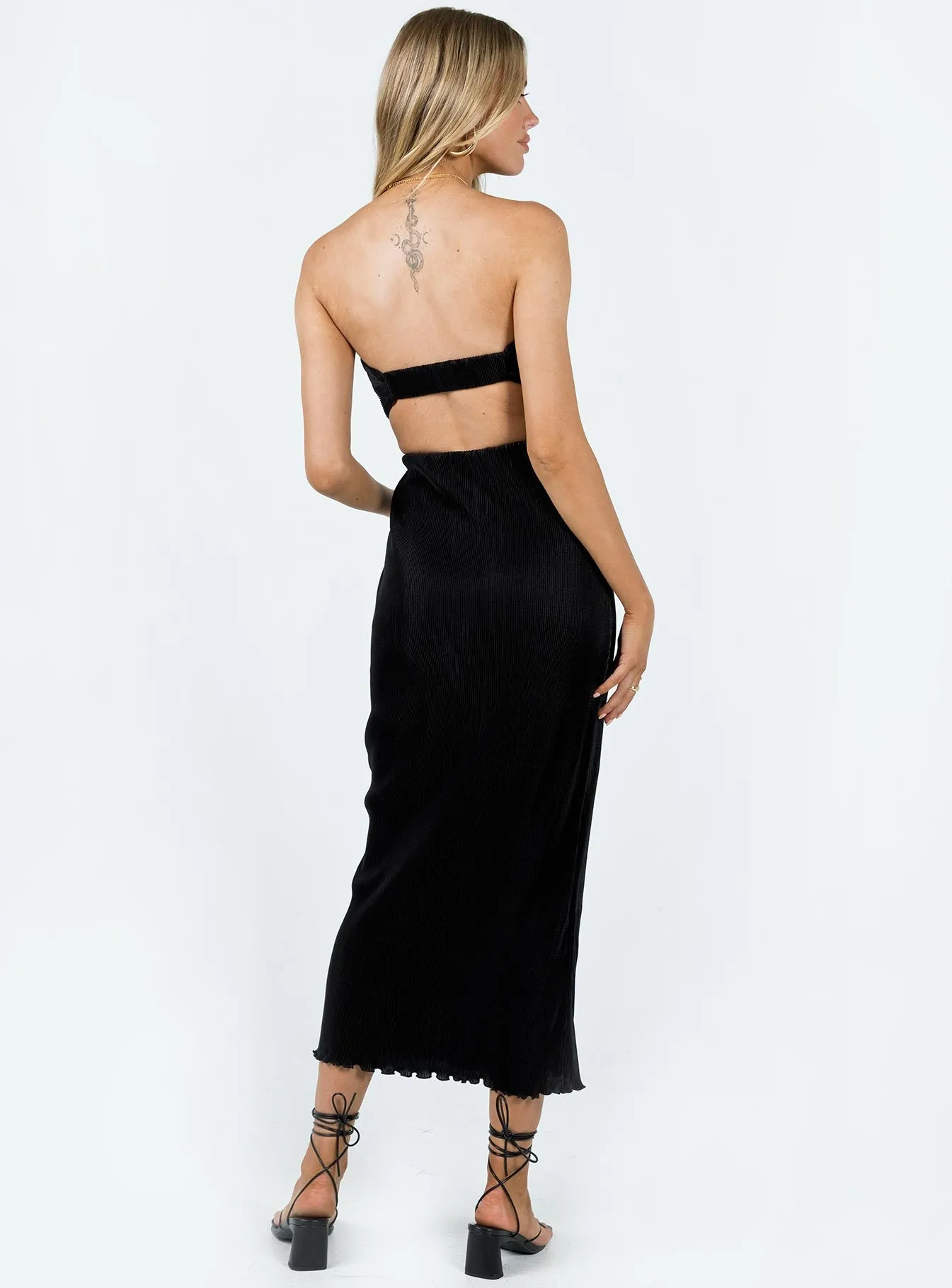 Brianna Set Black High Neckline Structure DoubleLayered
