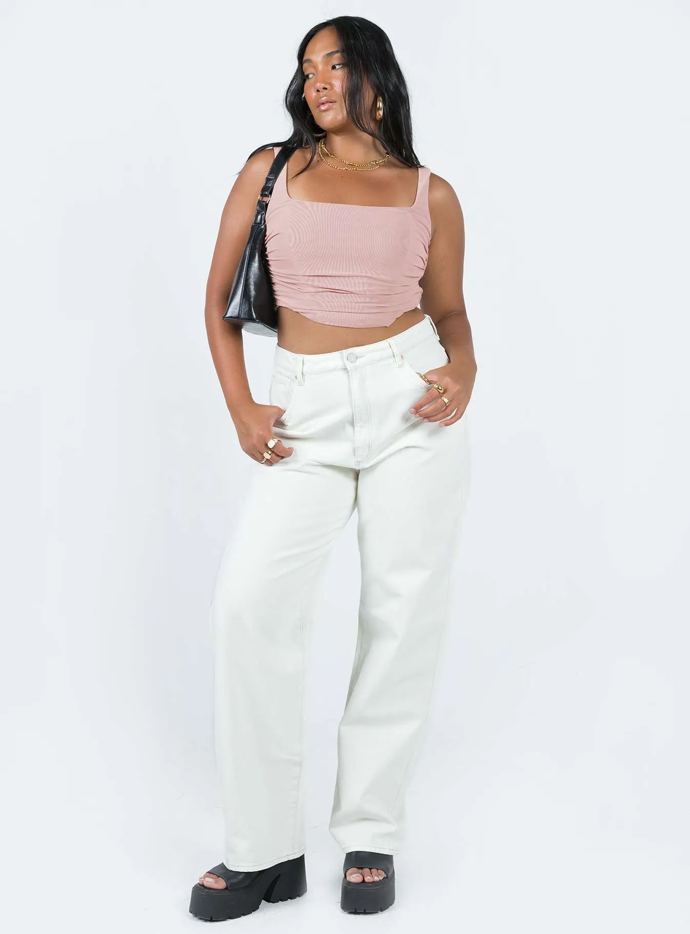 Abrand Carrie Jean Stone White Neutral palette Clean Finish