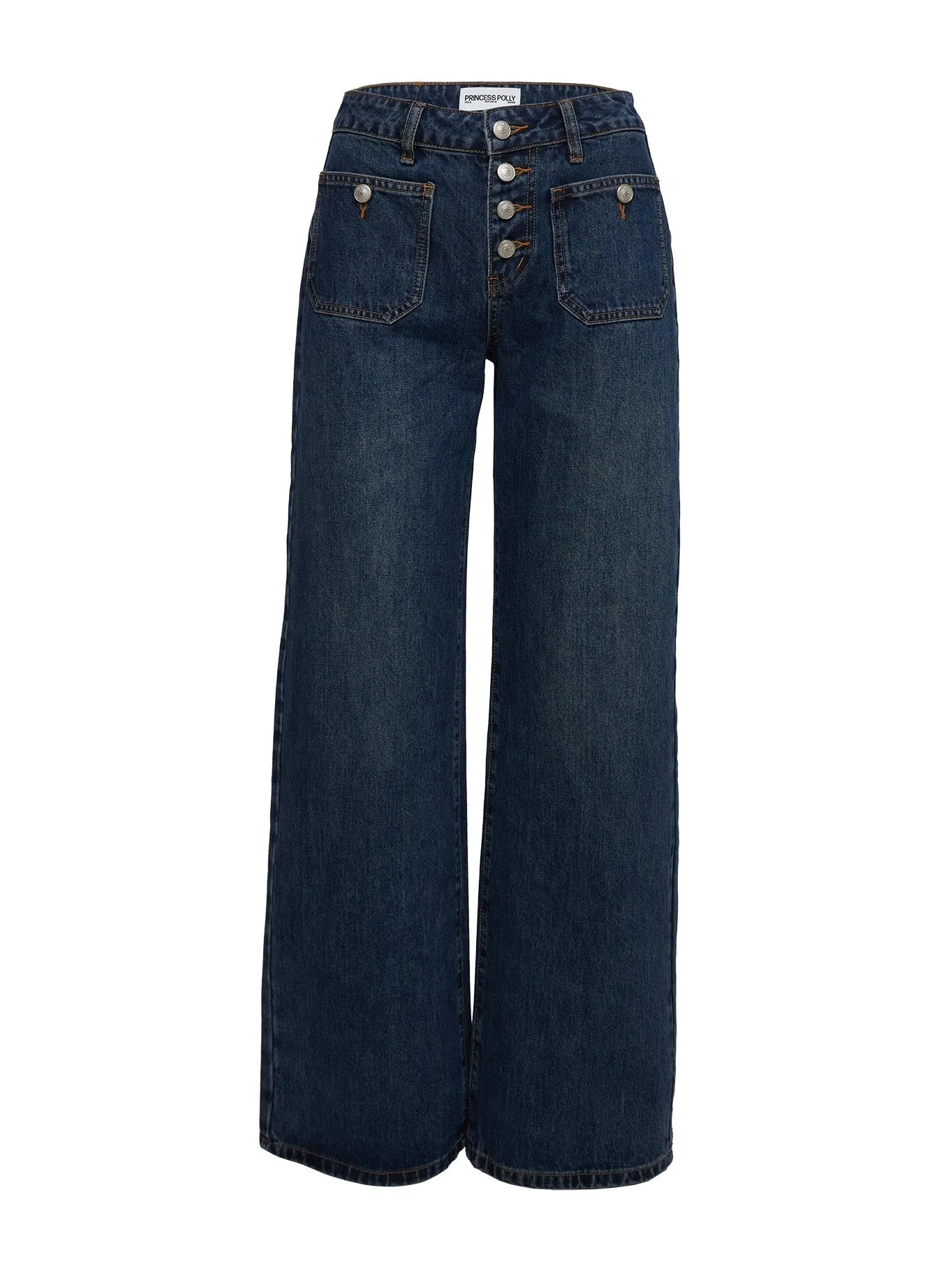 Fashion Lover Classic Wear Modern Minimalist Smooth Creative Look Adult Fashion Carianne Low Rise Wide Leg Jeans Dark Wash