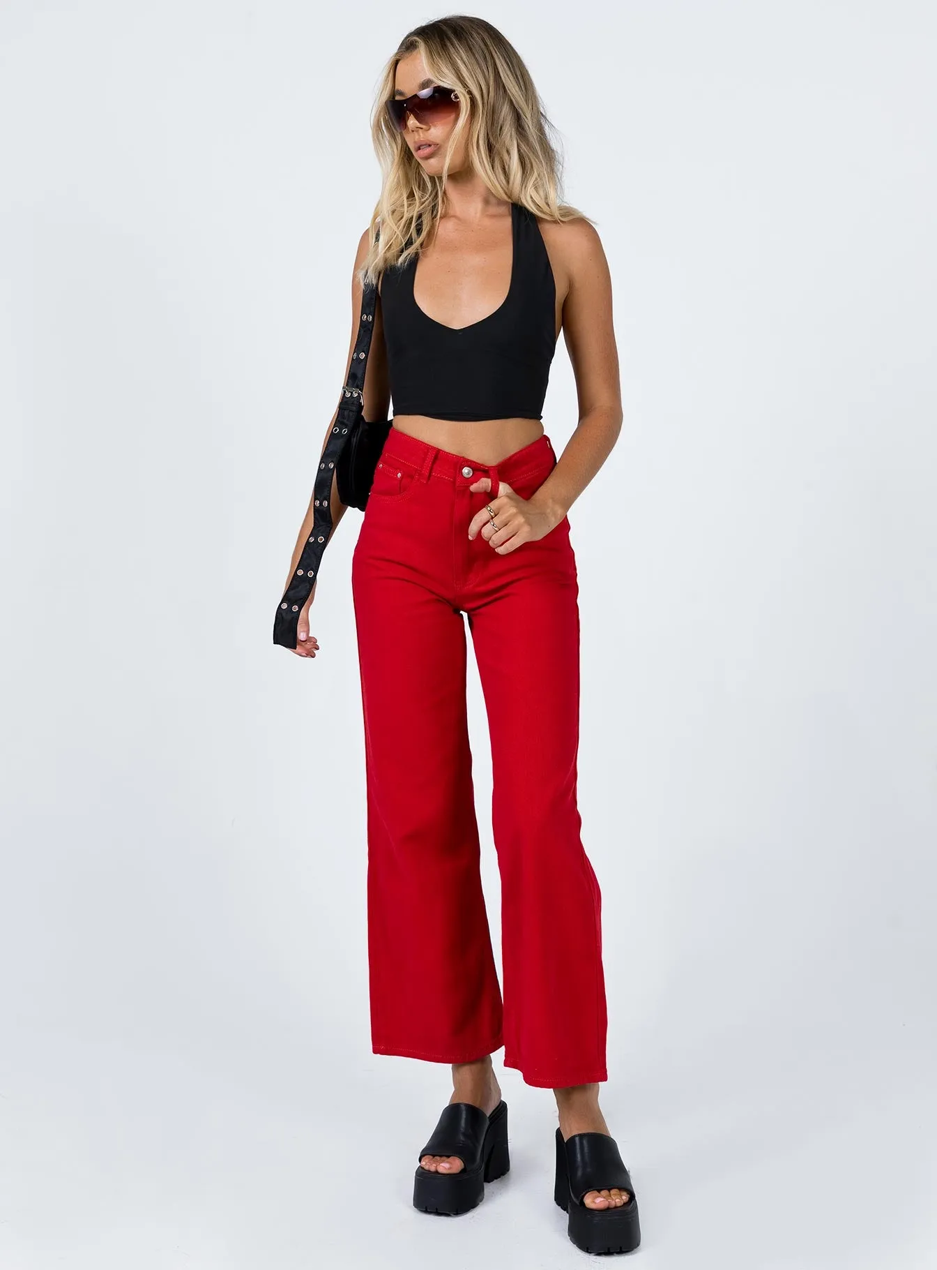 Denver Denim Jeans Red Trendy Sunny Vibes