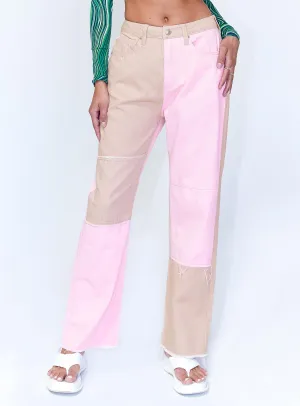 Kaisha Denim Jeans Pink Durable Build Neutral Lightweight