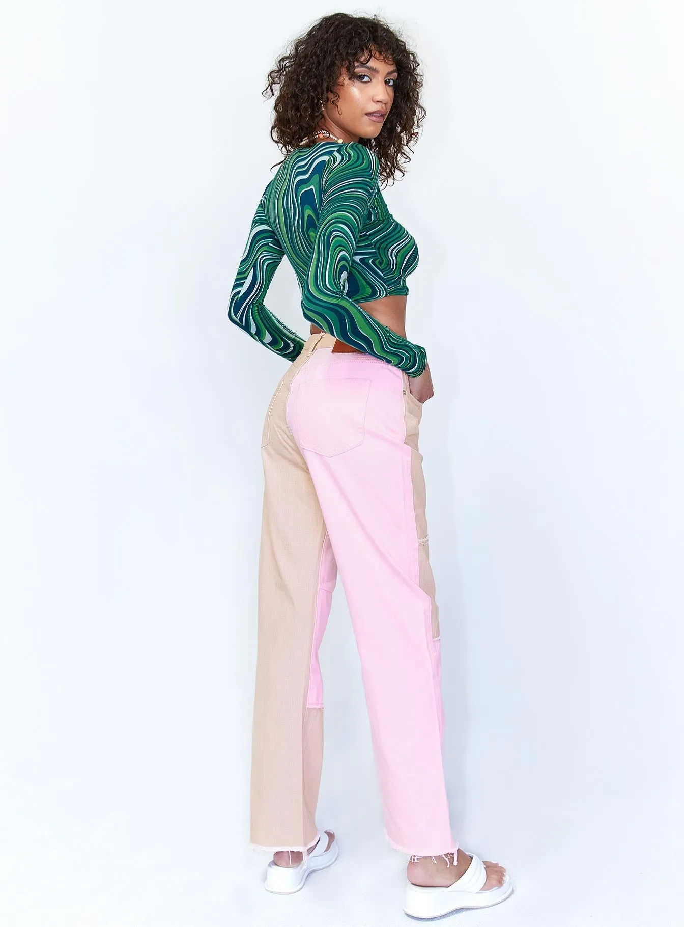 Casual Musthave Stone Wash Finish Kaisha Denim Jeans Pink