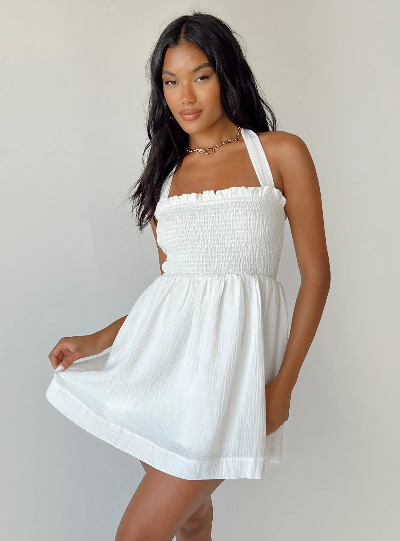 Shine Edge Trend Glow Rhea Mini Dress White