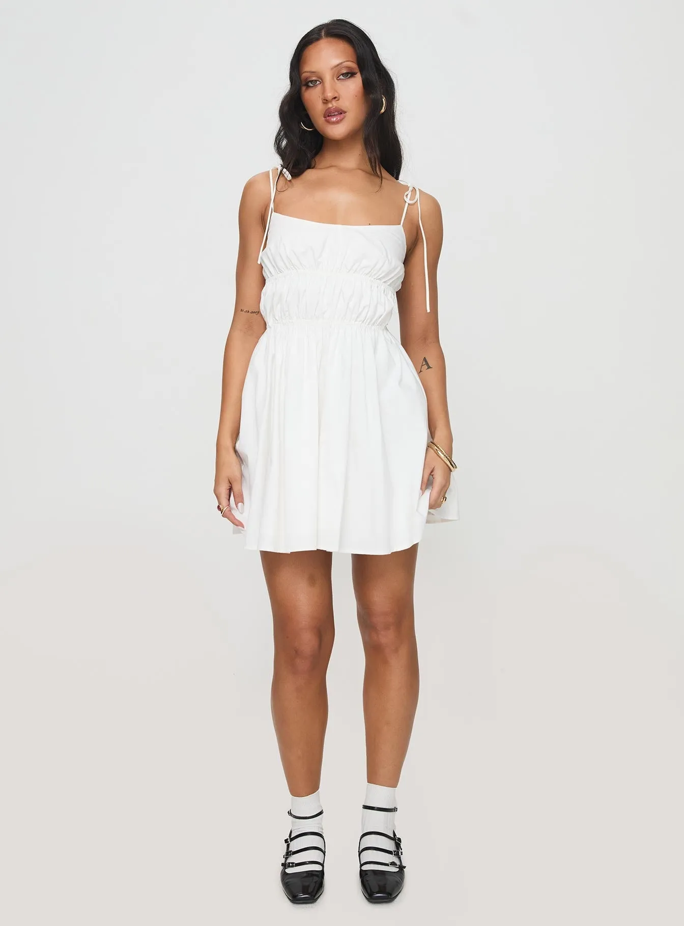 Jacksonne Mini Dress White Flattering Silhouette
