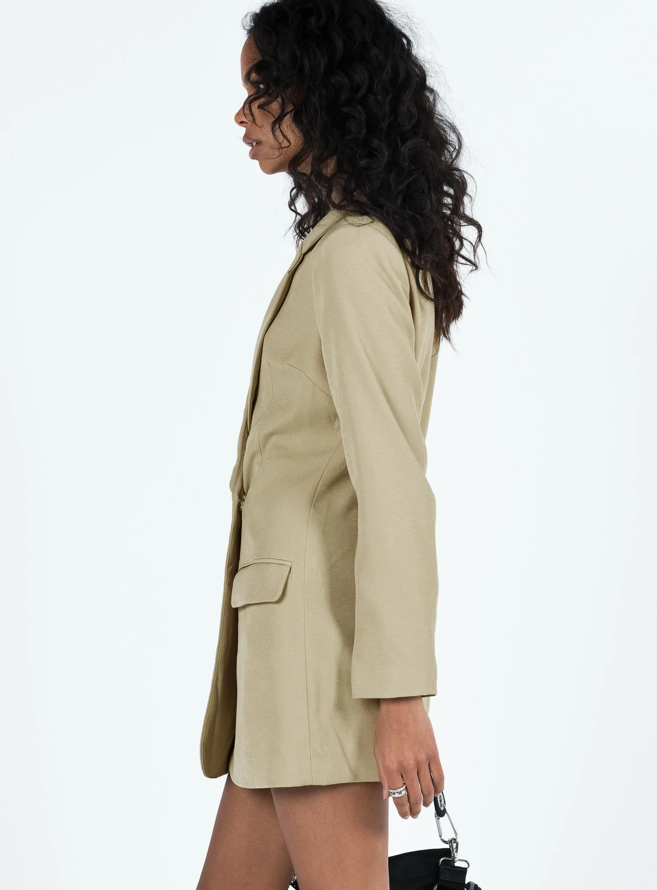 Palma Blazer Dress Green Breathable Material Bar Beat