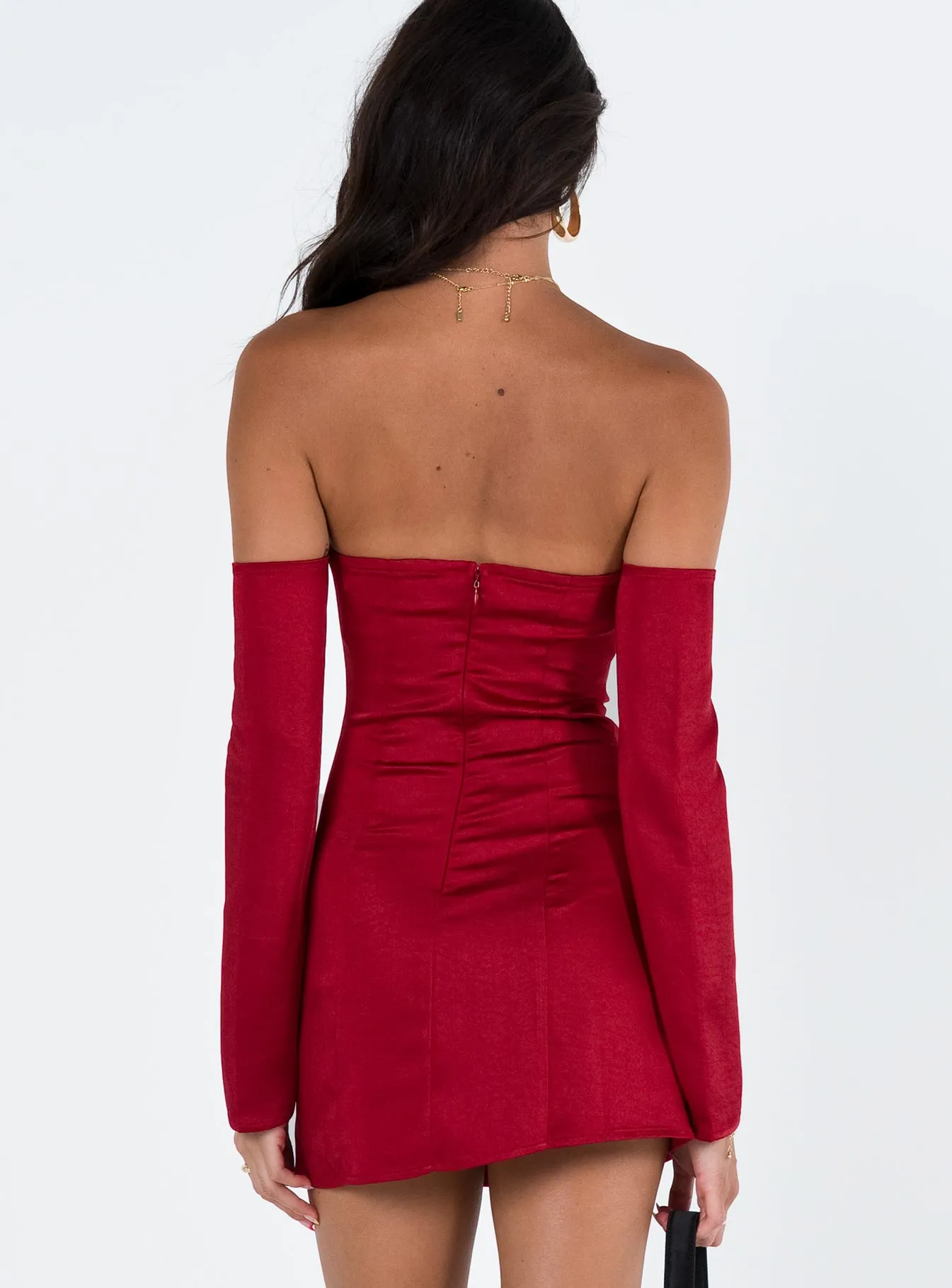 Reinforced Hemline Non toxic Amalea Mini Dress Burgundy