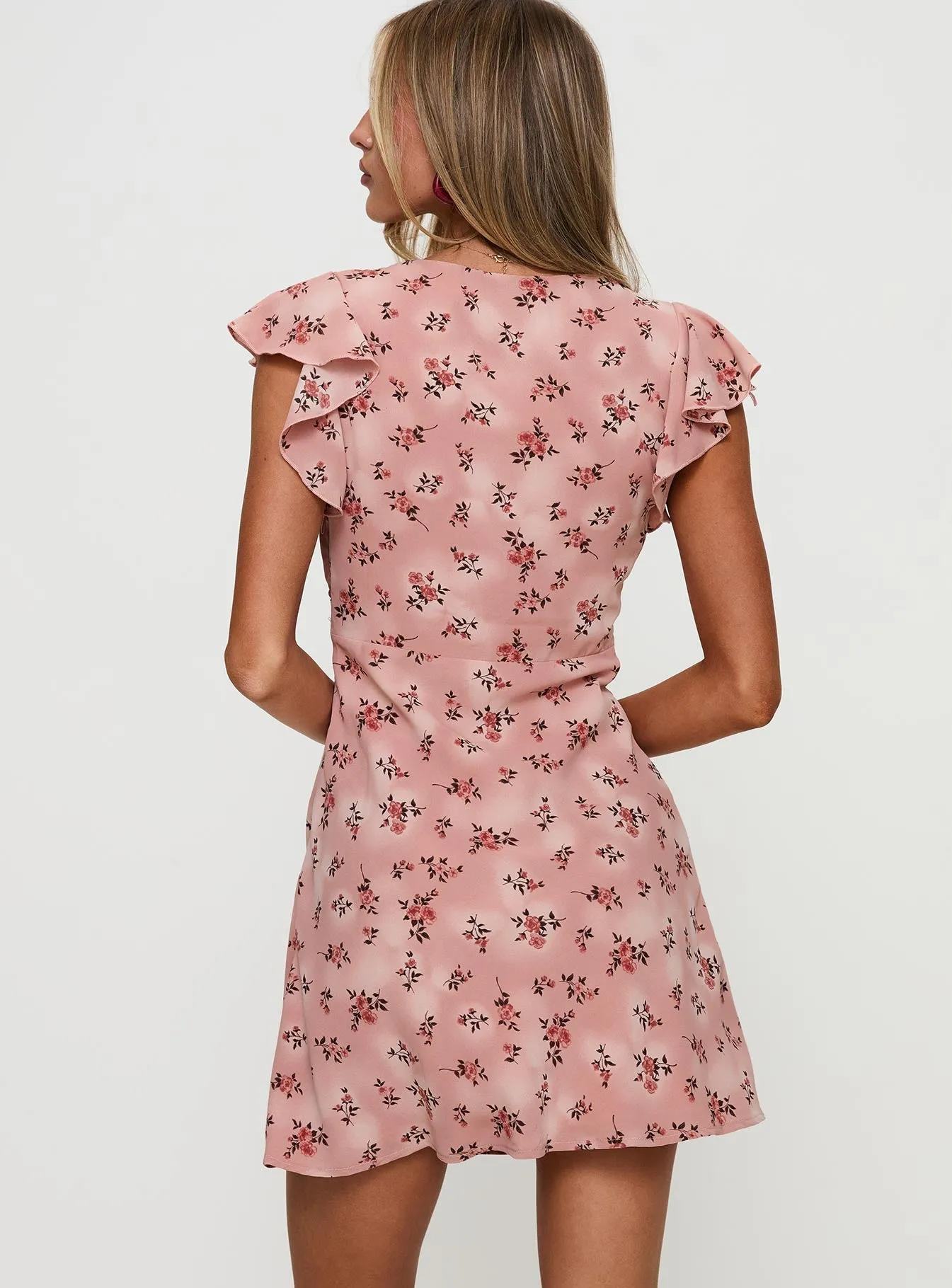 Aurianna Mini Dress Pink Floral Non Irritating Seams Floral Appeal