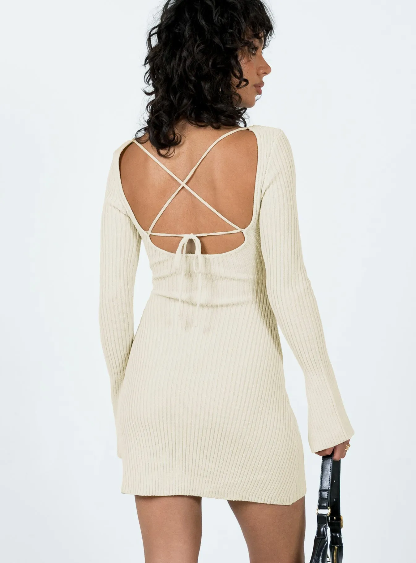 Show Pop Brownhall Long Sleeve Mini Dress Beige