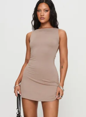 Karreey Mini Dress Mocha Romantic mini dress