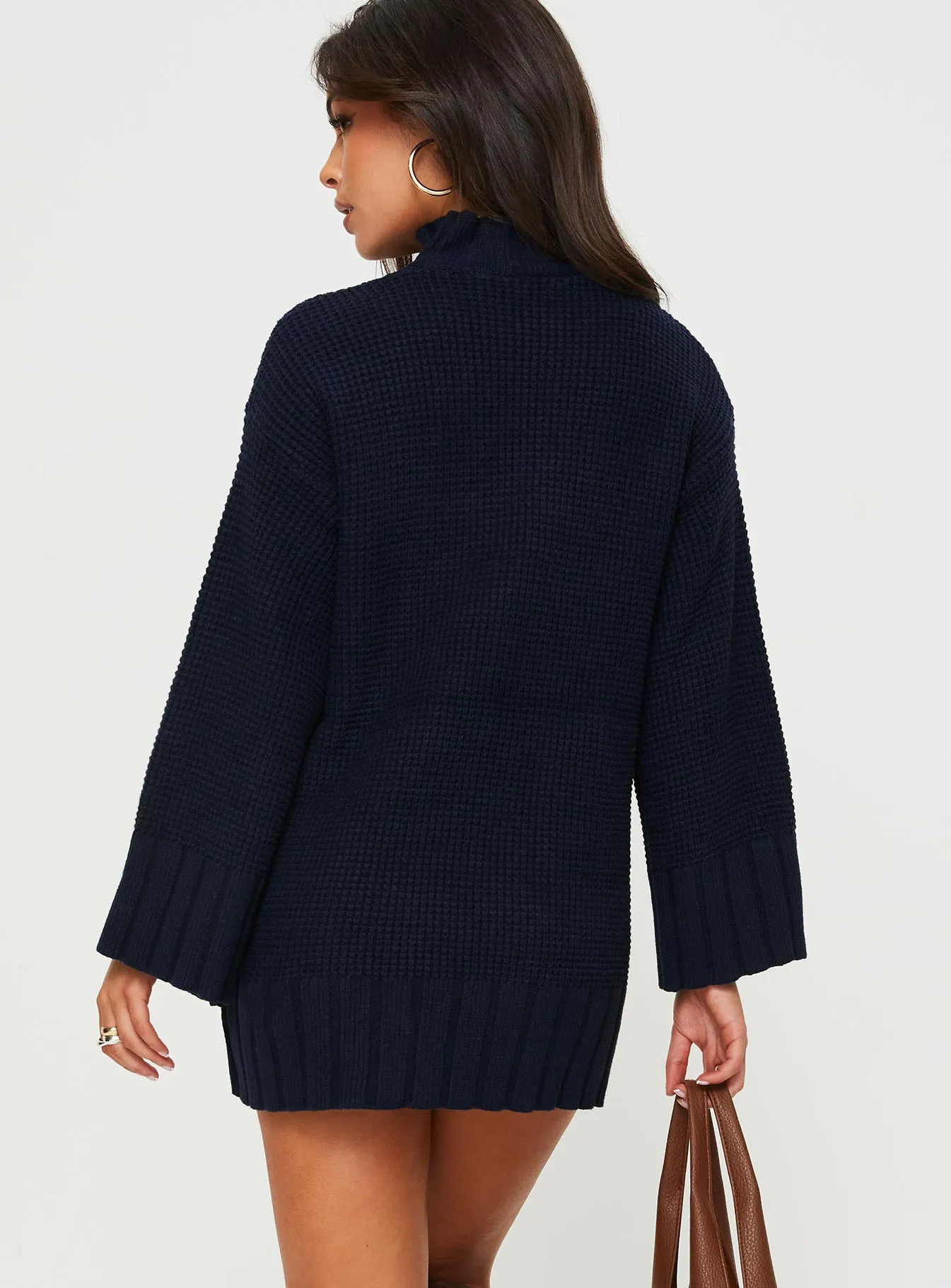 Tarin Knit Mini Dress Navy Glow Cool Flexible frame