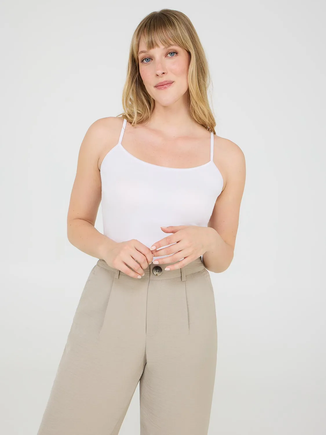 Linen Soul Durable Stitching Adjustable Spaghetti Strap Tank Top