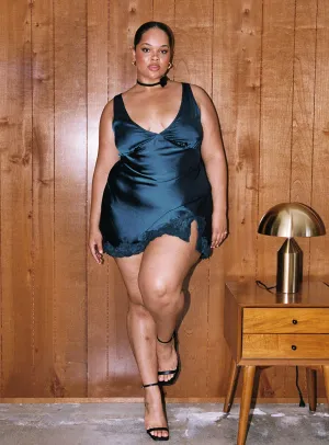 Athenia Mini Dress Navy Curve Layered silhouette