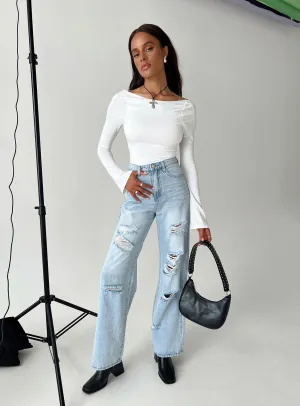 Everyday Outfit Simple Match Bilston Boyfriend Jeans Light Wash Denim
