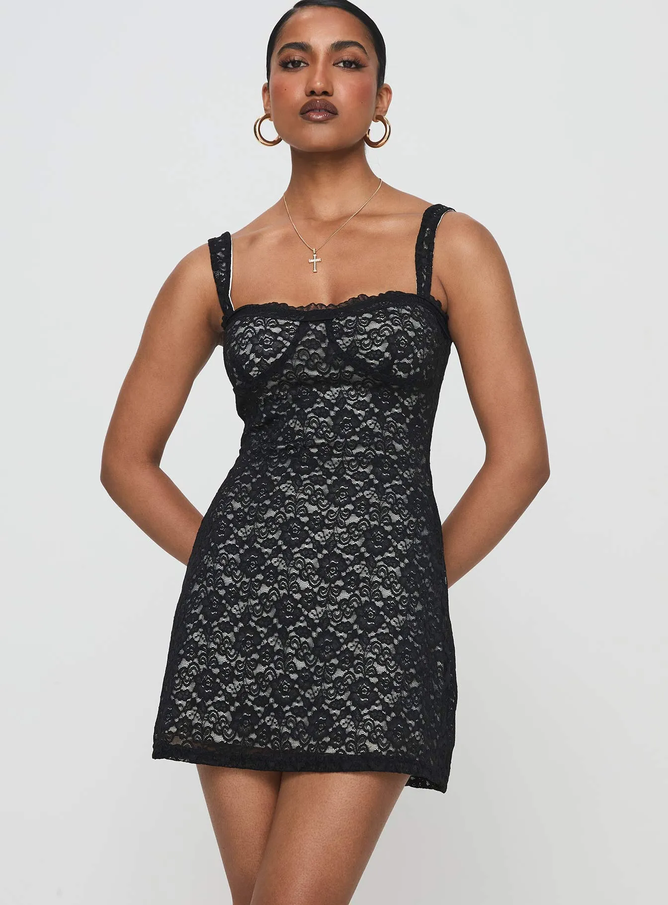 Fireaway Mini Dress Black Simple Style Eco Friendly Material