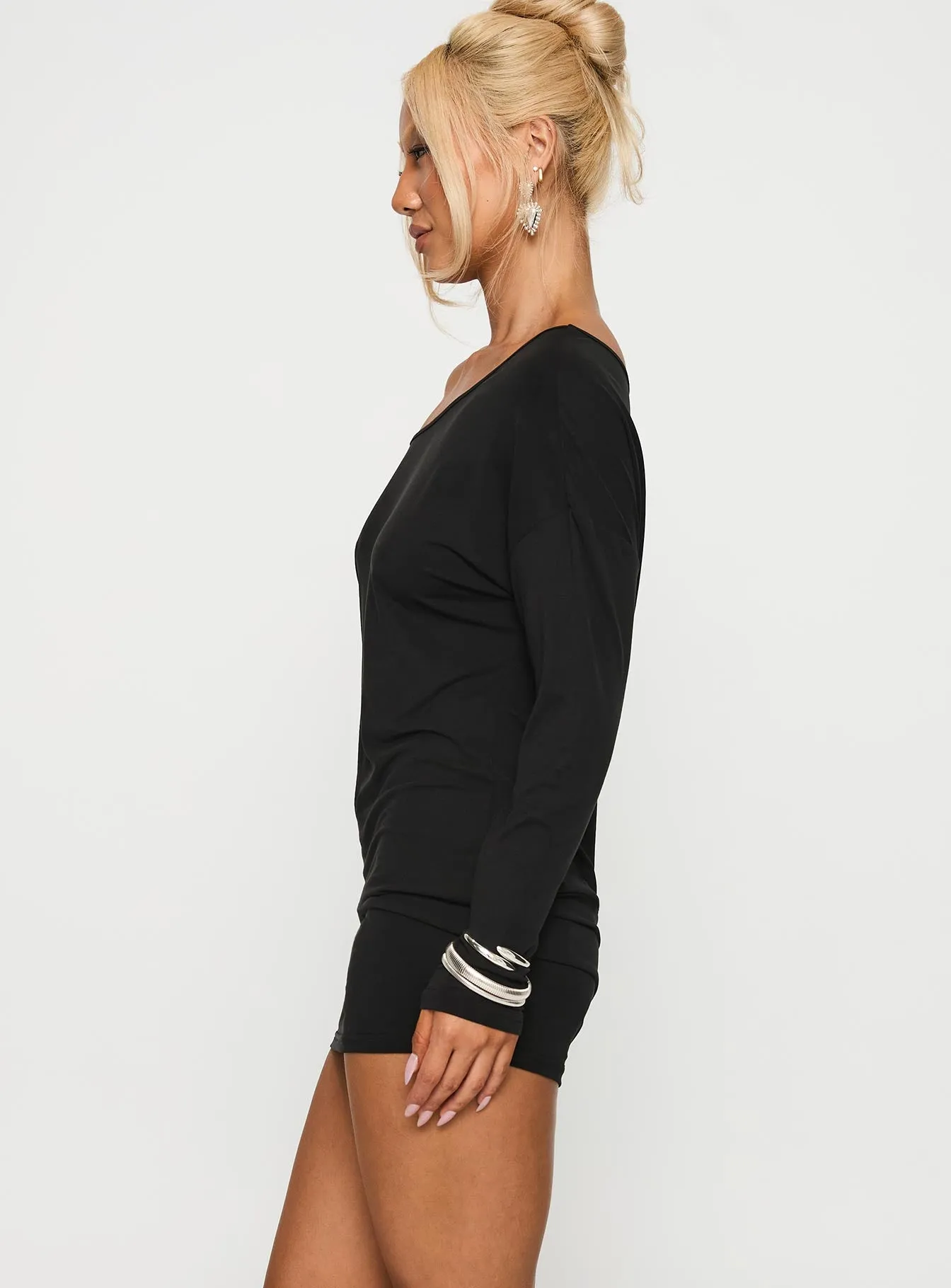 Minimal Seam Shelisa Mini Dress Black