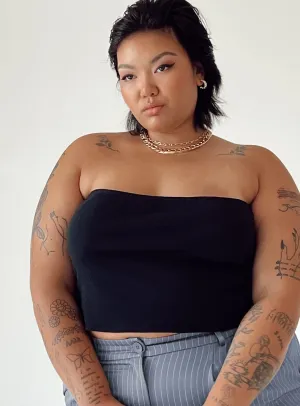 Adaptive Waistband Rosehill Strapless Top Black Curve