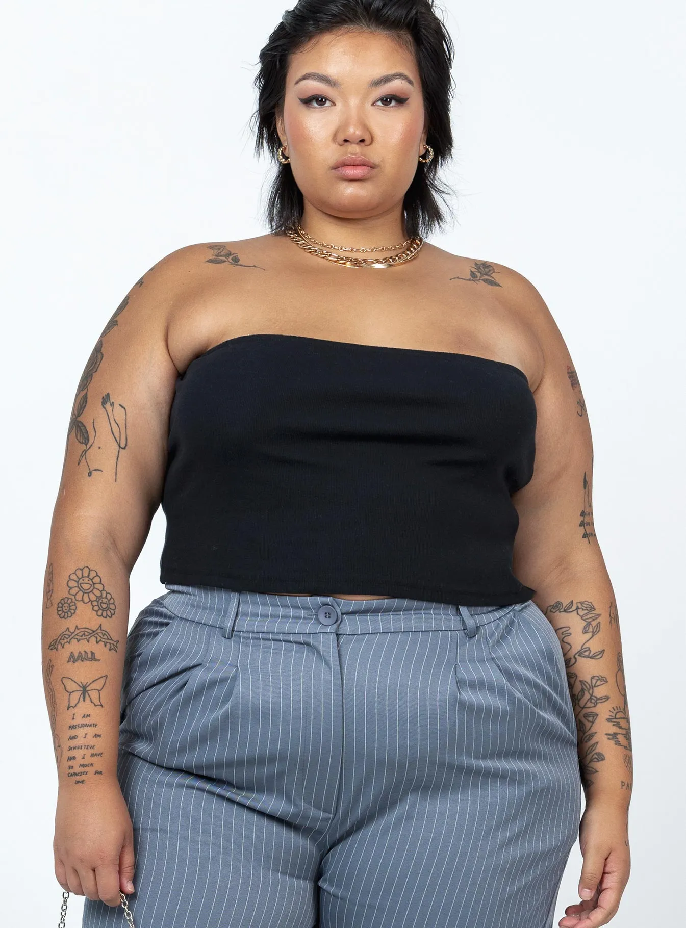 Elegant Look Rosehill Strapless Top Black Curve