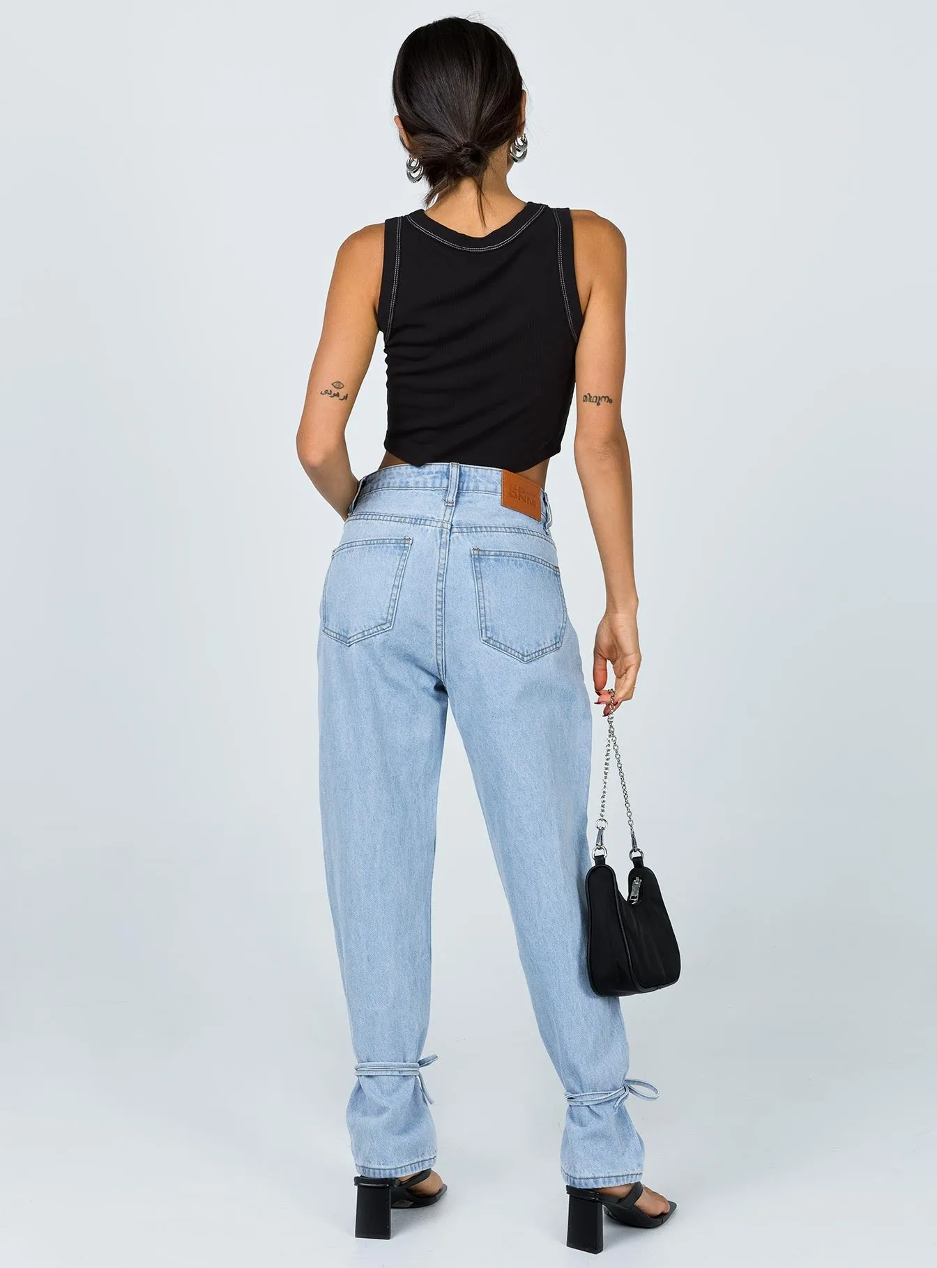 Flex Look Connection Ankle Tie Denim Jeans
