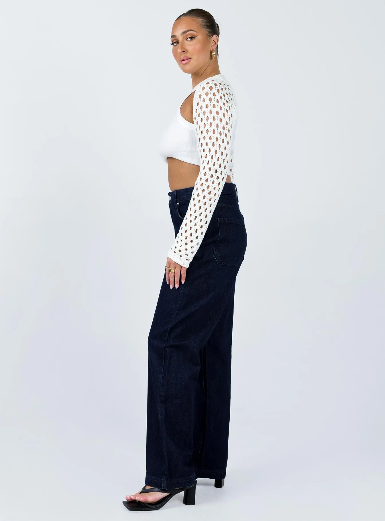 Light Touch Elegant Vibrant Textured Drago Slouch Jeans Indigo