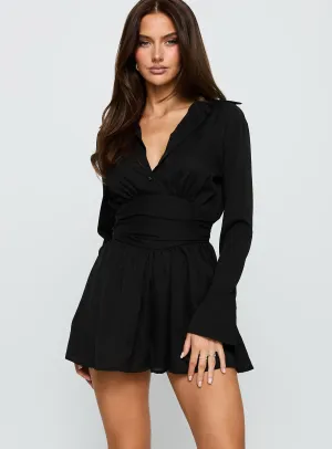 Belvedere Playsuit Black Shine Glow Stage Rush