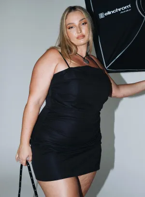 Chandra Mini Dress Black Curve Trendy Mood