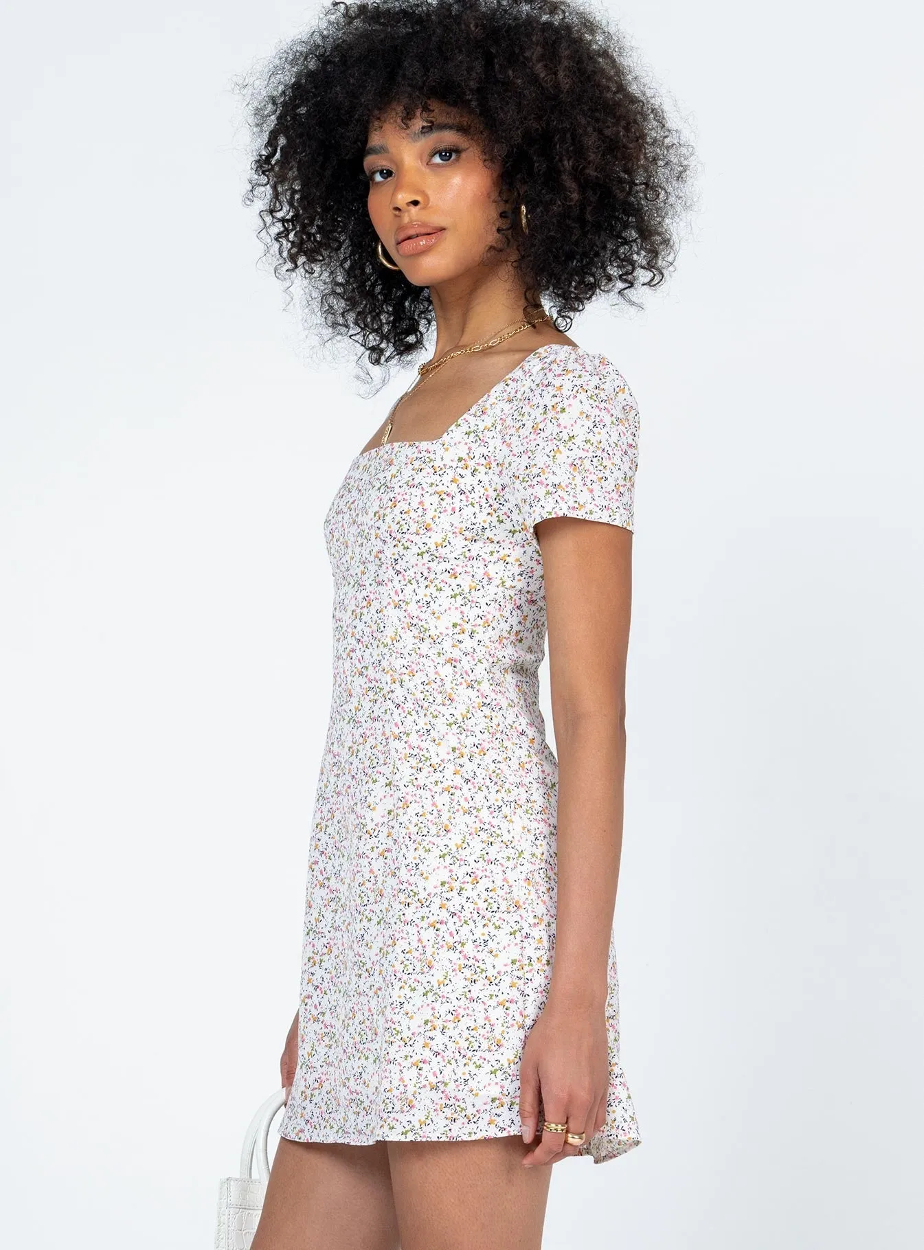 City Beat Hastings Mini Dress White Floral