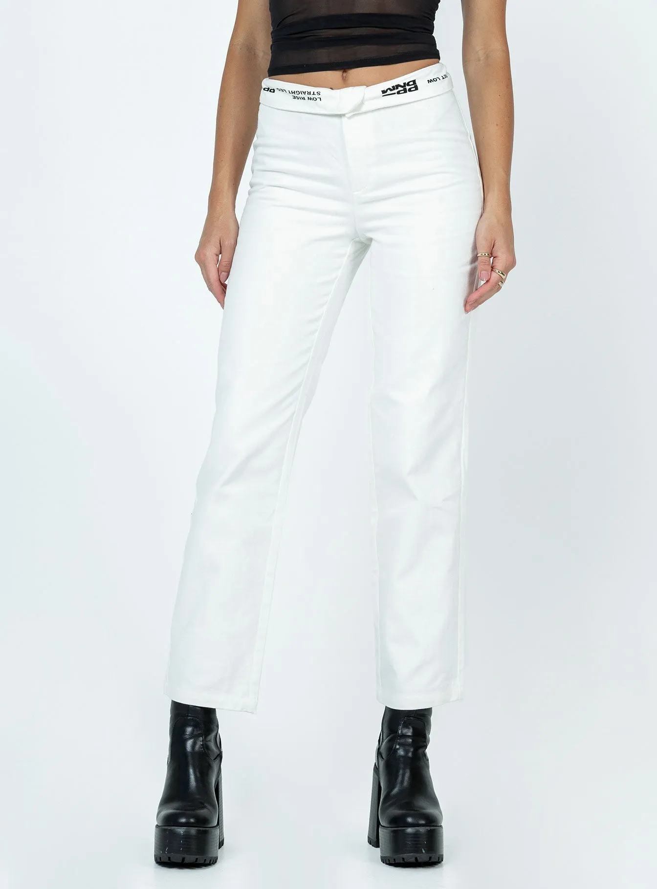 Dava Low Rise Pants White Style Neutral Weekend Getaway Luxury Beach Day