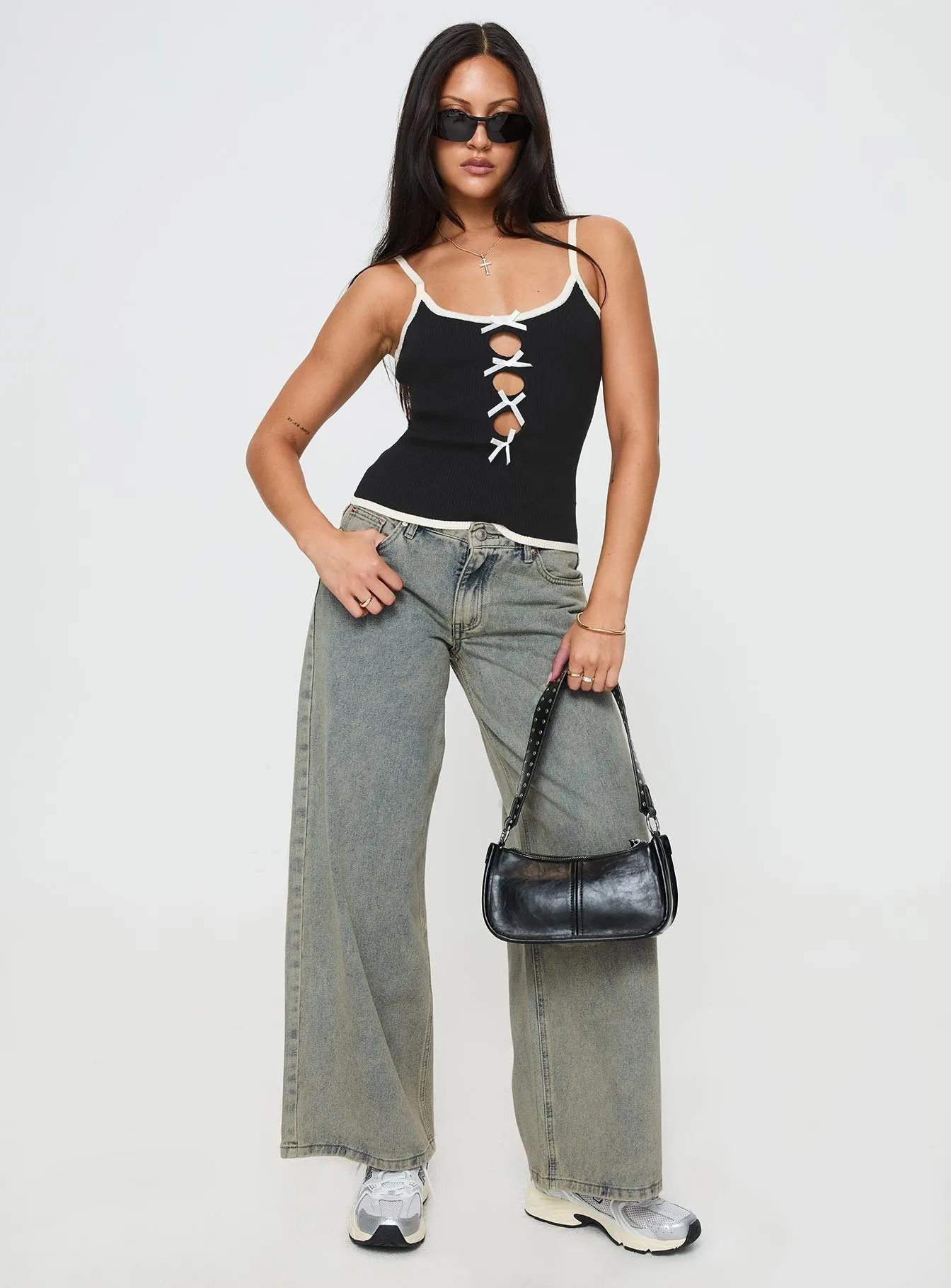 Jaycee Low Rise Wide Leg Jeans Antique Wash Anytime Wear Style Element