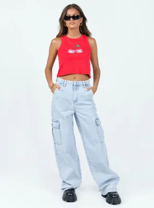 Shrink Resistant Denim Weekend Warrior Creative Look Modern Marylou Cargo Jeans Light Wash Denim