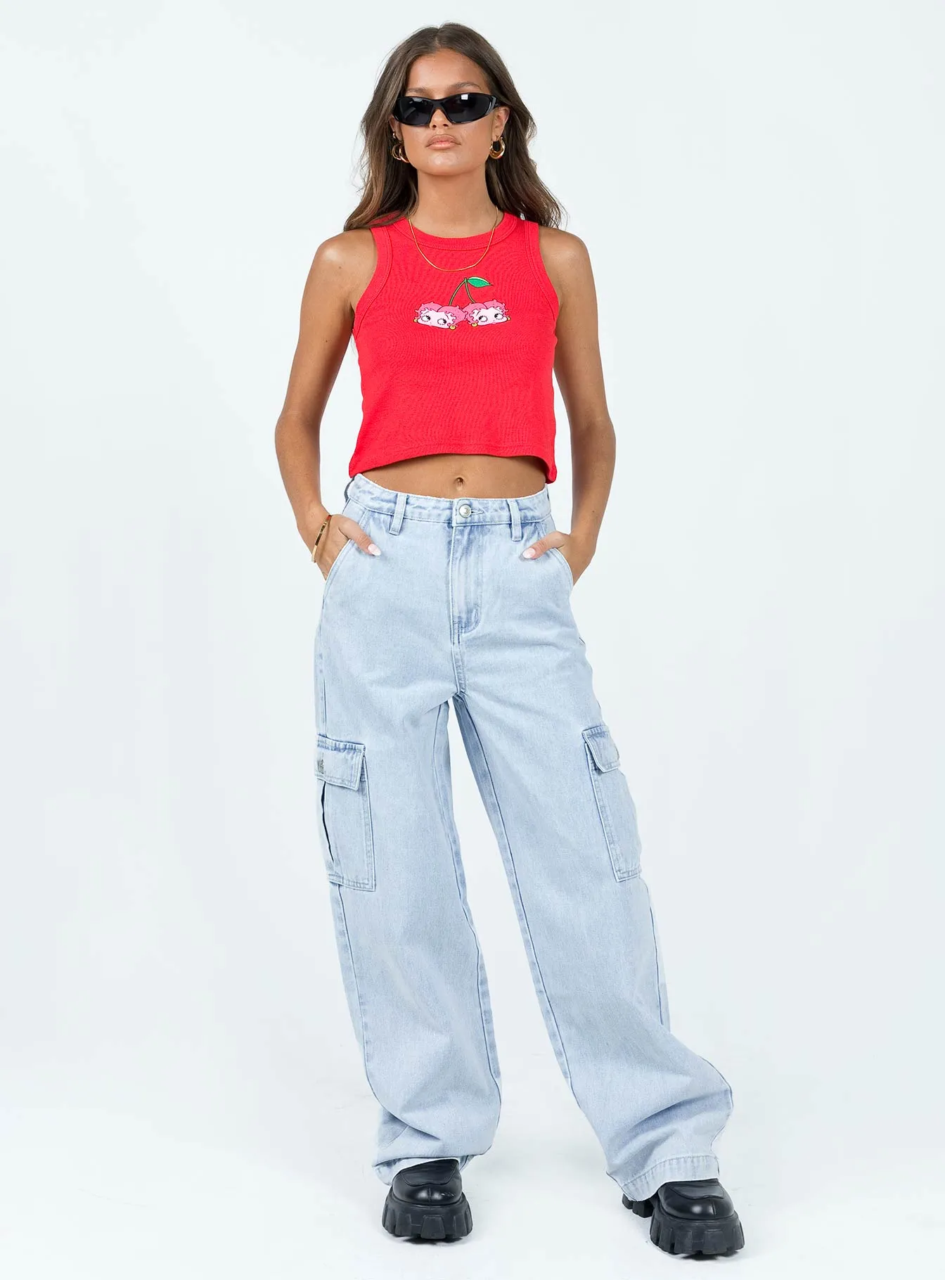 Shrink Resistant Denim Weekend Warrior Creative Look Modern Marylou Cargo Jeans Light Wash Denim