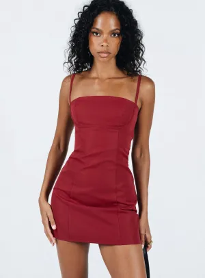 Monza Mini Dress Red Modern body-hugging short dress