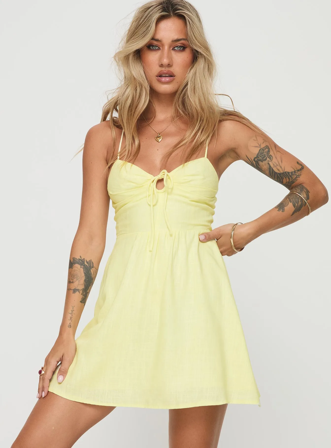 Tassos Mini Dress Lemon Unisex Fit