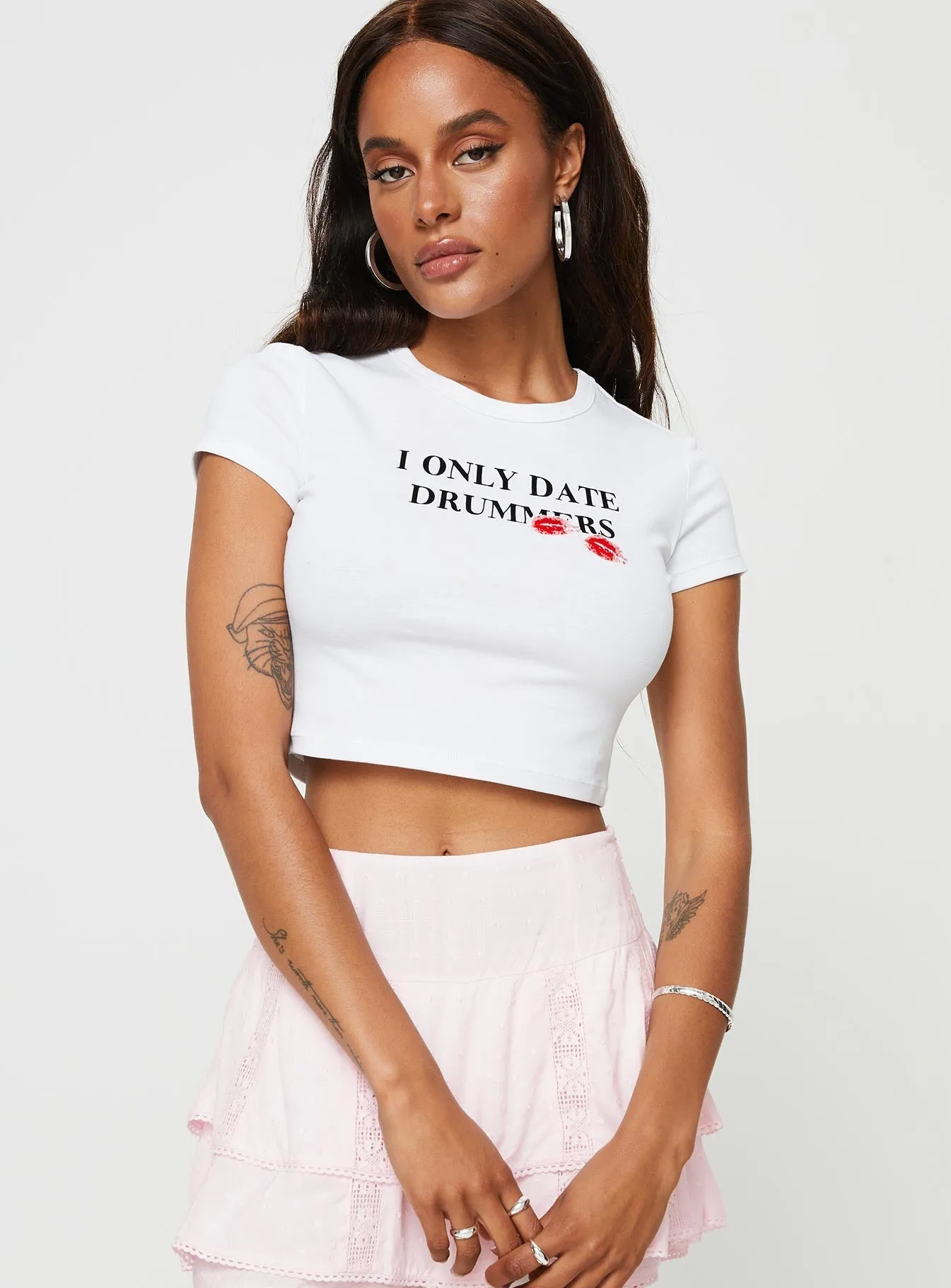 Drummers Baby Tee White Everyday Chic